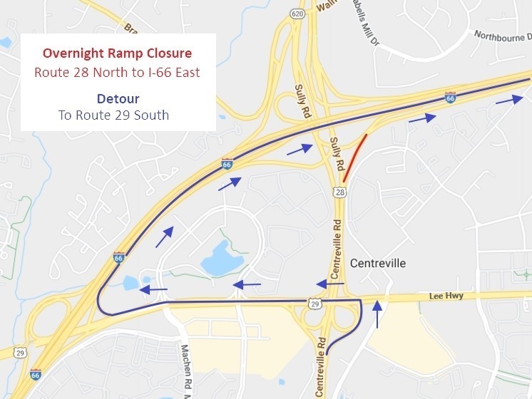 Ramp Closure VA-28N to I-66E